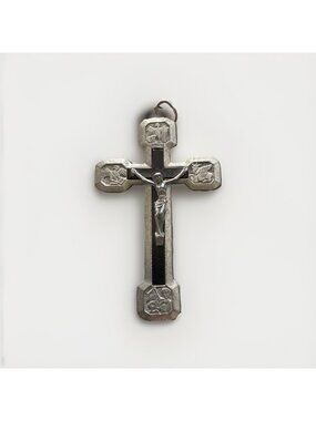 Vintage Roma Crucifix Pendant Catholic Cross INRI Four Evangelists Italy 2.5”